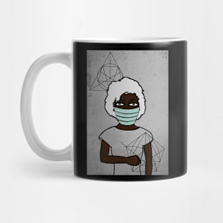 Enchanting Female Character "Zeta" with Basic Mask and Green Eyes Mug